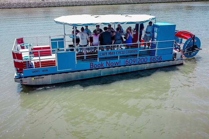 Our 30 ft pontoon Pedal Boat, with a bathroom!